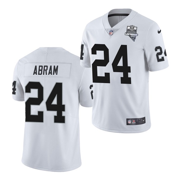Men's Las Vegas Raiders #24 Johnathan Abram White NFL 2020 Inaugural Season Vapor Untouchable Limited Stitched Jersey